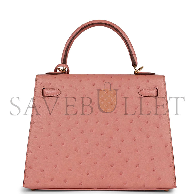 H**mes master kelly 28 ceramic powder ostrich gold hardware (28*22*10cm)
